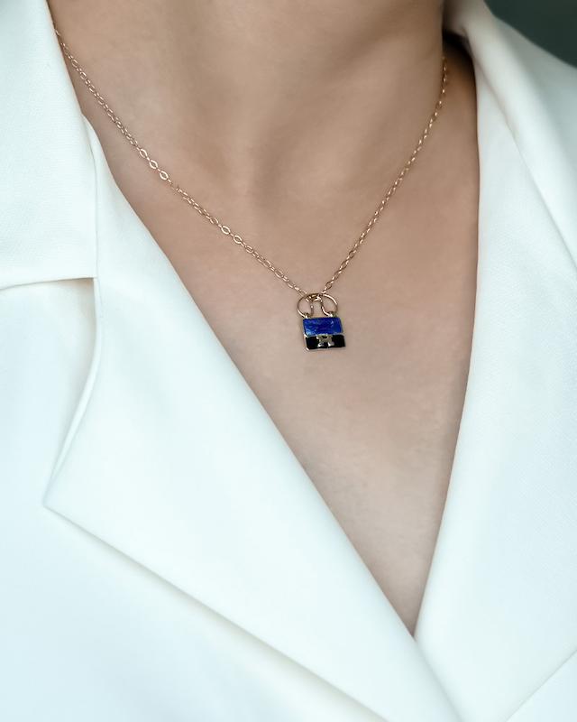 آویز میناکاری طرح کیف هرمس