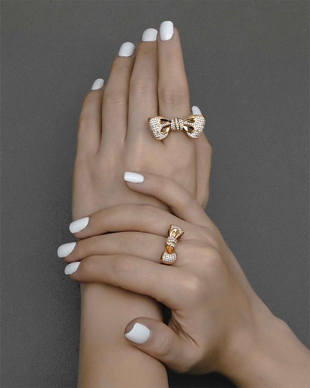 انگشتر پاپیونی نگین دار بزرگ