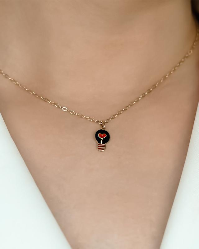 آویز میناکاری طرح لامپ