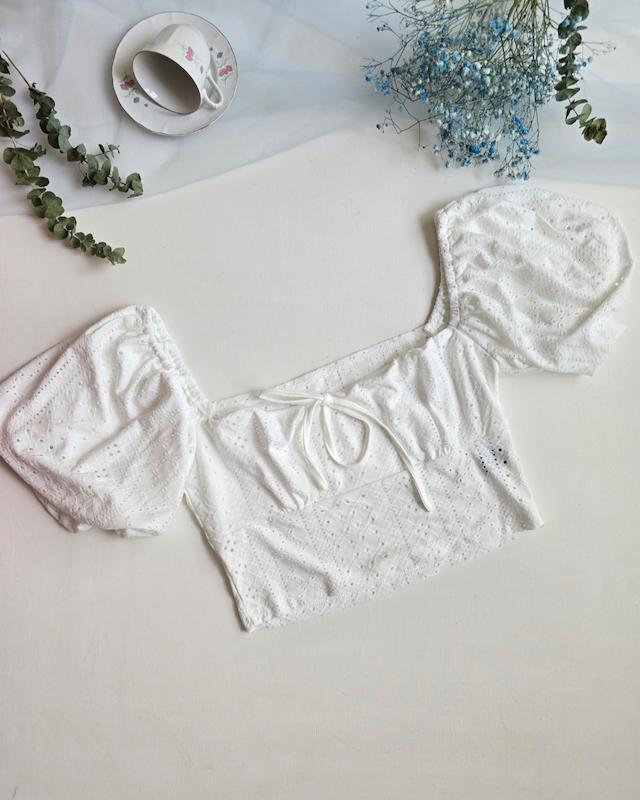 کراپ آستین پفی 