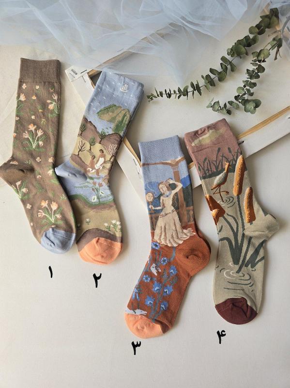 جوراب ساقدار طرحدار برند ماکسیائو 