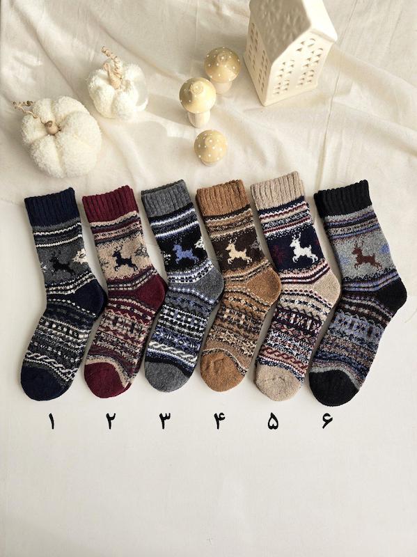 جوراب گوزنی پشمی پتویی زنانه