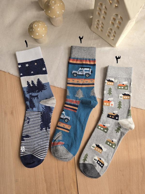 جوراب طرحدار مردانه کالزینی 