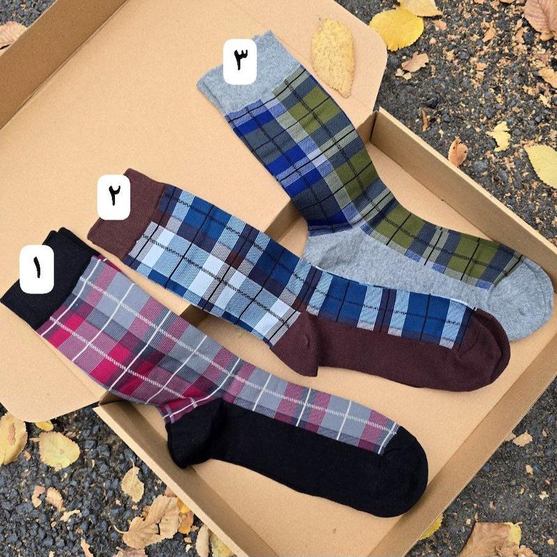 جوراب مردانه چهارخونه ماکسیائو 