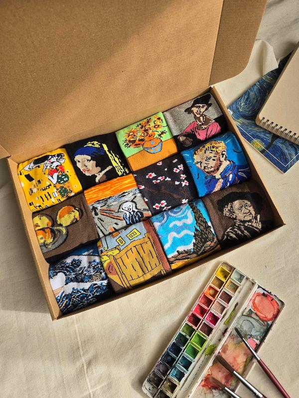 جوراب هنری نقاشی