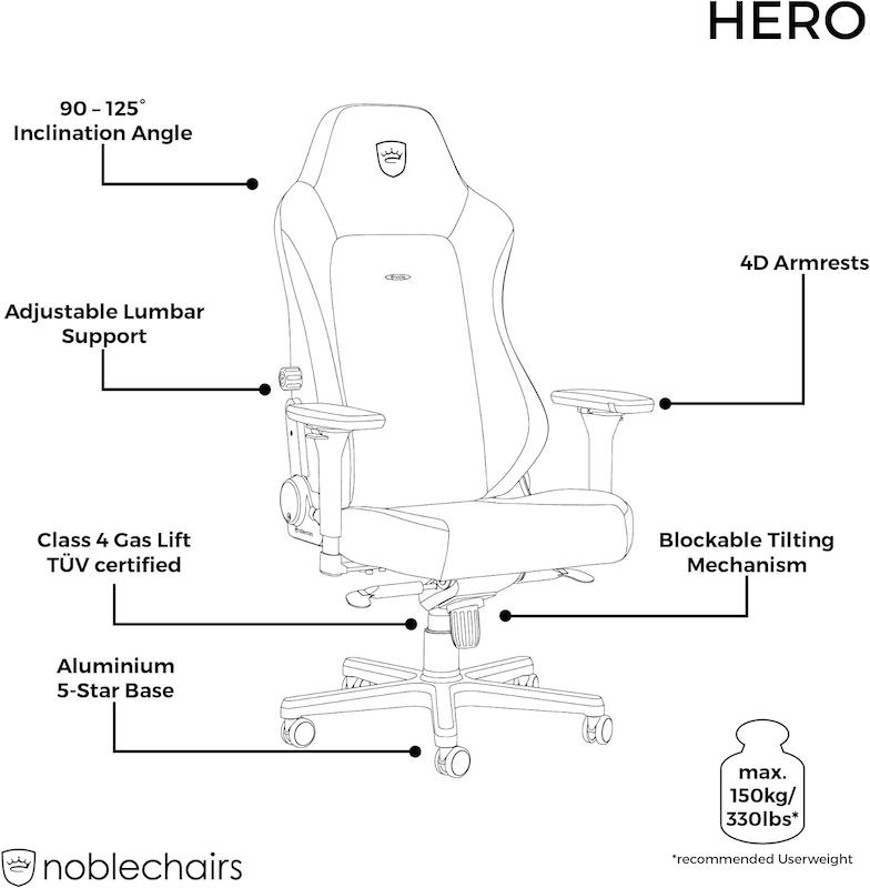 صندلی Noblechairs Gaming Chair Hero Doom Edition