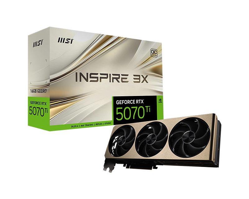 MSI GeForce RTX™ 5070 Ti 16G INSPIRE 3X OC PLUS