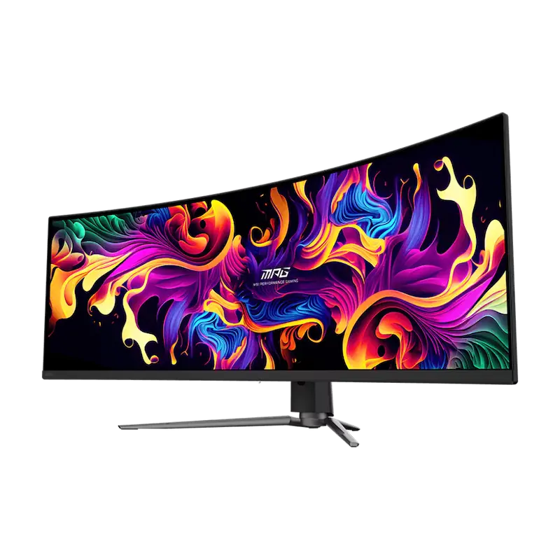 MSI MPG 491CQP  مانیتور گیمینگ 49 اینچ  QD-OLED  DQHD  144Hz  0.03ms Response Time  Adaptive-Sync  HDR10  NVIDIA G-SYNC  AMD FreeSync  1.07 میلیارد رنگ  مانیتور عریض  مانیتور حرفه‌ای  صفحه نمایش منحنی  پشتیبانی از HDR  Gaming Monitor  مانیتور سریع  DisplayPort 1.4  HDMI 2.1