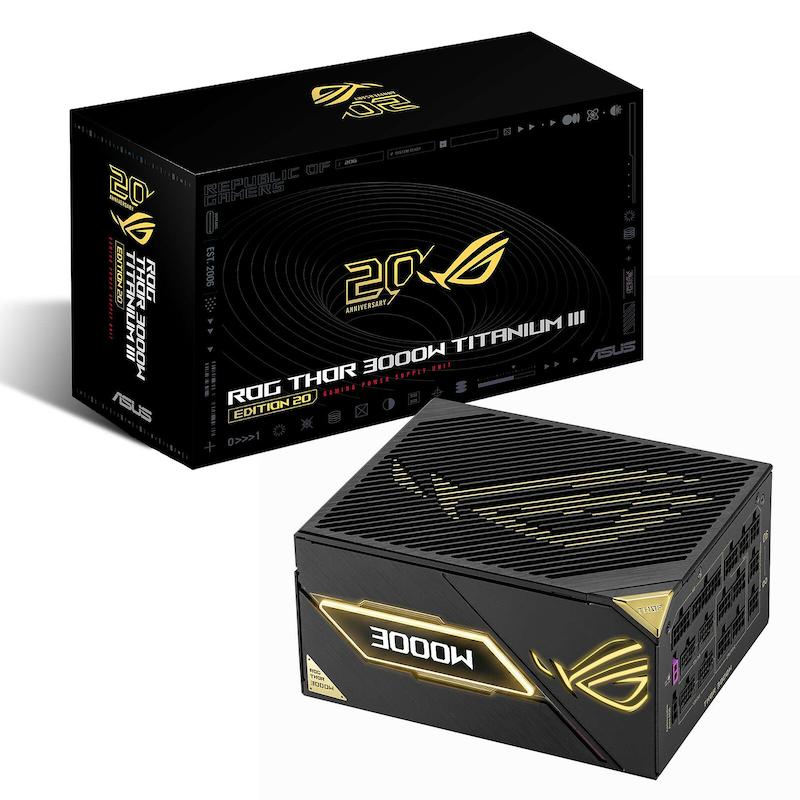 ASUS ROG Thor 3000W, ROG Thor Titanium III Edition 20, ASUS Power Supply, 3000W PSU, ROG Equalizer Cable, OLED Power Supply, Fully Modular PSU, ATX 3.1 PSU, PCIe 5.1 Power Supply, RTX 5090 PSU, AI Workstation PSU, Premium Gaming Power Supply