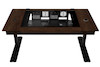 Lian Li DK07, Motorized Desk Station, Desk PC Chassis, Gaming Desk, Computer Desk Case, Adjustable Height Desk, Wood Computer Desk, Tempered Glass Desk, Water Cooling Desk, Custom Loop Desk, E-ATX Desk Case, Workstation Desk
