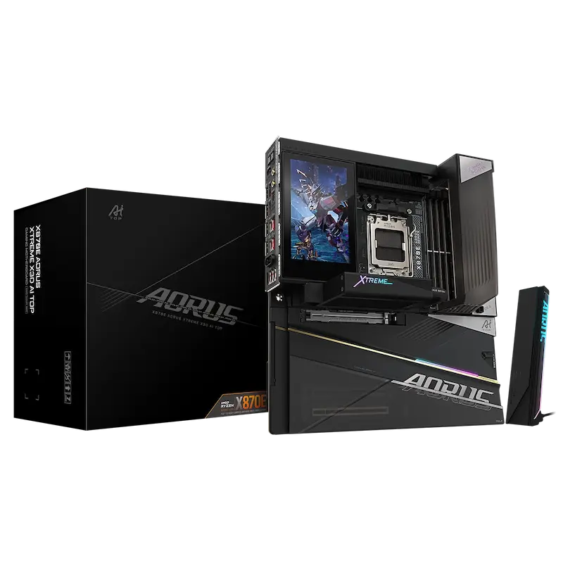 GIGABYTE X870E AORUS XTREME X3D AI TOP, X870E Motherboard, AMD AM5 Motherboard, Ryzen 9000 Motherboard, AI TOP Motherboard, DDR5 Motherboard, PCIe 5.0 Motherboard, Wi-Fi 7 Motherboard, Dual 10GbE LAN, E-ATX Motherboard, Creator Motherboard, Gaming Motherboard