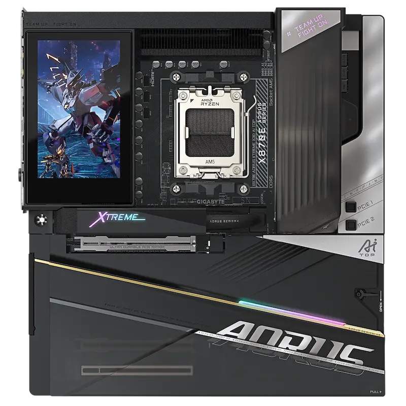 GIGABYTE X870E AORUS XTREME X3D AI TOP, X870E Motherboard, AMD AM5 Motherboard, Ryzen 9000 Motherboard, AI TOP Motherboard, DDR5 Motherboard, PCIe 5.0 Motherboard, Wi-Fi 7 Motherboard, Dual 10GbE LAN, E-ATX Motherboard, Creator Motherboard, Gaming Motherboard