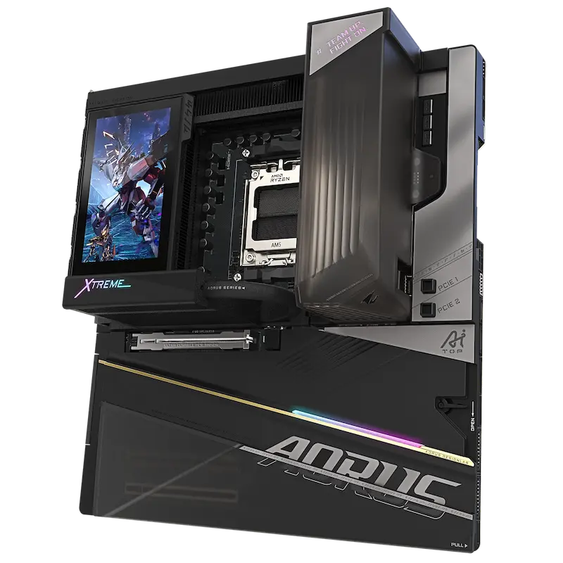 GIGABYTE X870E AORUS XTREME X3D AI TOP, X870E Motherboard, AMD AM5 Motherboard, Ryzen 9000 Motherboard, AI TOP Motherboard, DDR5 Motherboard, PCIe 5.0 Motherboard, Wi-Fi 7 Motherboard, Dual 10GbE LAN, E-ATX Motherboard, Creator Motherboard, Gaming Motherboard