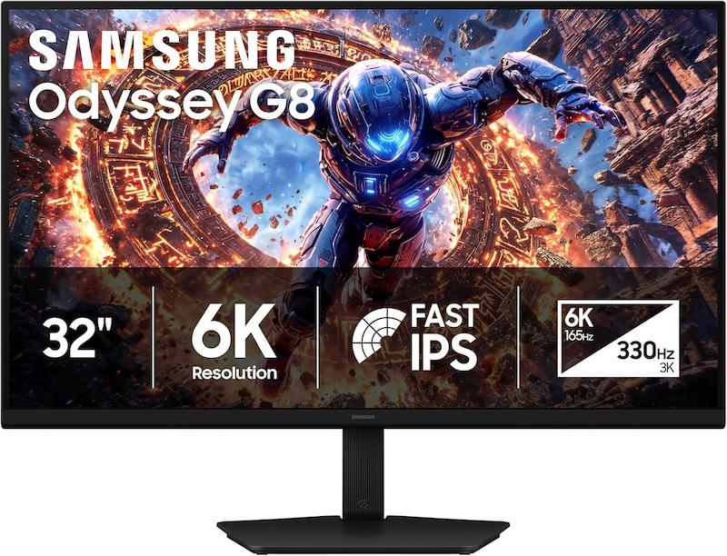 Samsung Odyssey G8 G80HF, Samsung G80HF, LS32HG802ESXEN, مانیتور Samsung Odyssey, مانیتور 32 اینچ, مانیتور 6K, مانیتور 330Hz, مانیتور IPS, مانیتور گیمینگ سامسونگ, Samsung Gaming Monitor, Odyssey G8