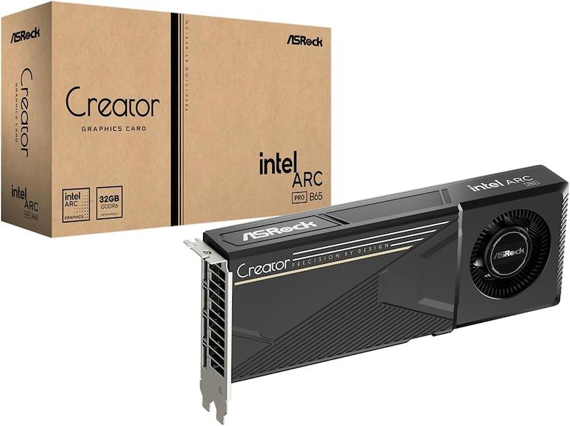 ASRock Intel Arc Pro B65 Creator, Intel Arc Pro B65 32GB, ASRock B65 Creator, Intel Arc Pro B65 GPU, ASRock Professional Graphics Card, Arc Pro B65 Workstation GPU