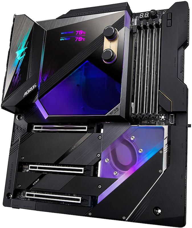 GIGABYTE Z590 AORUS Xtreme WATERFORCE  مادربرد خنک‌کننده مایع  مادربرد گیمینگ  PCIe 4.0  اورکلاکینگ  Wi-Fi 6  10GbE  مادربرد AORUS  مادربرد حرفه‌ای  سیستم خنک‌کننده مایع WATERFORCE  پردازنده‌های نسل 10 اینتل  پردازنده‌های نسل 11 اینتل  نورپردازی RGB  Thunderbolt 3  مادربرد برای ورک‌استیشن