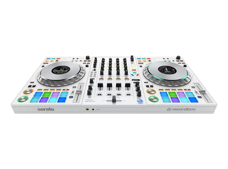 Pioneer DJ DDJ-FLX10-W, DDJ-FLX10-W, Pioneer DJ, DDJ-FLX10, DJ Controller, 4 Deck DJ Controller, Professional DJ Controller, STEMS, Track Separation, MAGVEL FADER, rekordbox, Serato DJ Pro, DJ Equipment, White DJ Controller