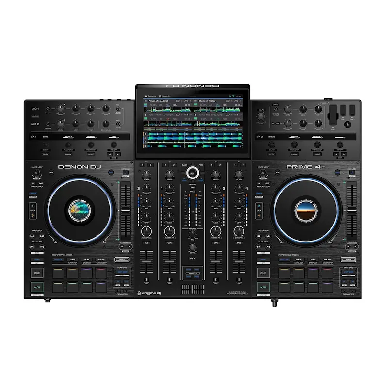 Denon DJ PRIME 4+, کنترلر DJ چهار دک, سیستم DJ مستقل, Standalone DJ System, DJ Controller, تجهیزات DJ حرفه‌ای, Denon DJ Controller, Engine DJ, Stems DJ, سیستم میکس DJ