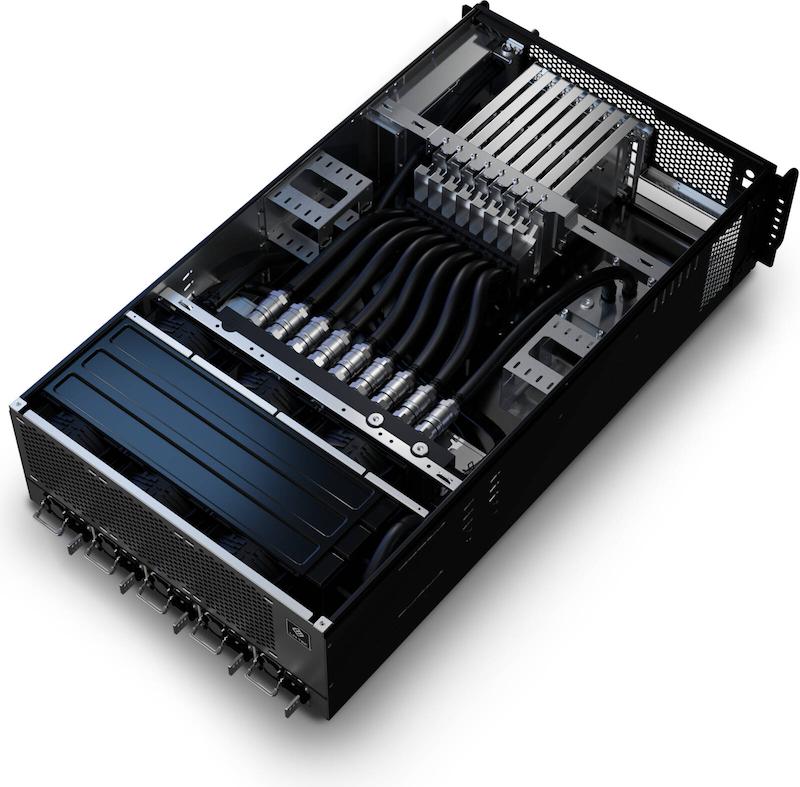 سرور هوش مصنوعی AI Neural Matrix 4U با 6 کارت گرافیک NVIDIA H200 NVL و پردازنده AMD Threadripper PRO 9985WX - سیستم خنک‌کننده مایع