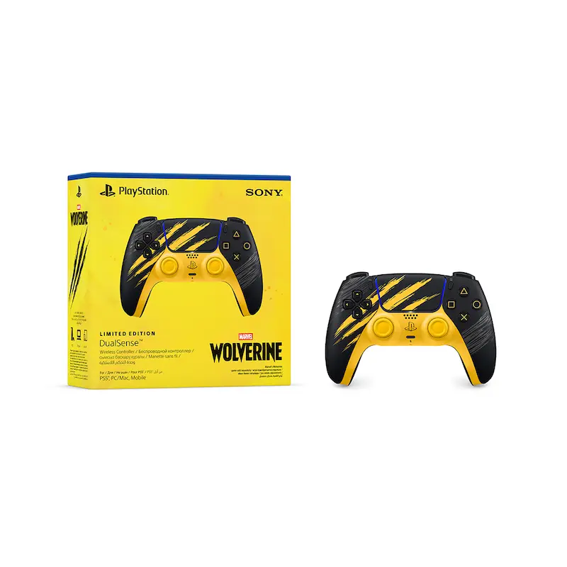 کنترلر PS5، DualSense، Wolverine Battle Yellow، دسته پلی استیشن 5، کنترلر بی‌سیم PS5
