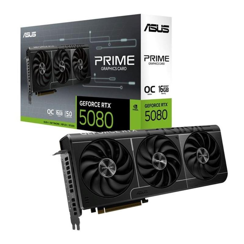 ASUS PRIME RTX 5080 OC Edition, ASUS PRIME RTX 5080, GeForce RTX 5080, کارت گرافیک ایسوس، NVIDIA RTX 5080، Blackwell GPU، ASUS Graphics Card, RTX 5080 16GB GDDR7, Gaming Graphics Card, PCIe 5.0, ASUS PRIME GPU, کارت گرافیک گیمینگ, 4K Gaming, NVIDIA Blackwell, SFF Ready Graphics Card