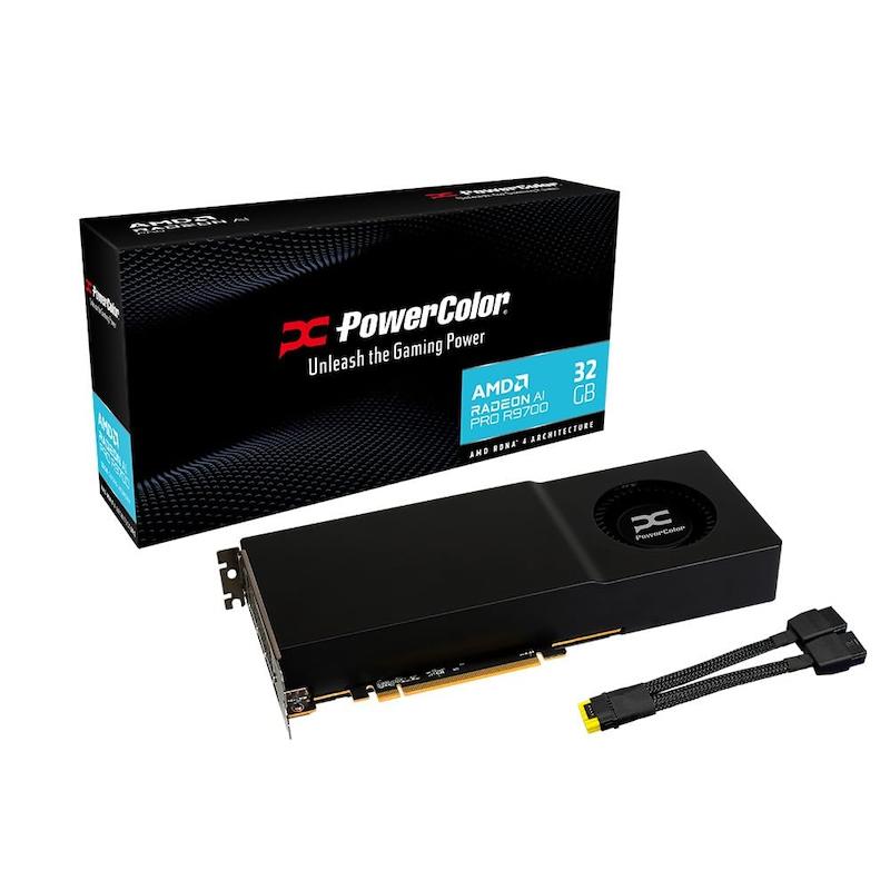 PowerColor AI PRO R9700 32G-B, PowerColor Radeon AI PRO R9700, AI PRO R9700, کارت گرافیک PowerColor, کارت گرافیک AI, کارت گرافیک حرفه‌ای 32GB, 32GB GDDR6, RDNA 4, 4096 Stream Processor, 2920MHz Boost, PCIe 5.0 x16, 4× DisplayPort 2.1a, کارت گرافیک Multi-GPU, کارت گرافیک سرور AI, AI Workstation, Blower GPU, Vapor Chamber, Honeywell PTM7950, 12V-2x6
