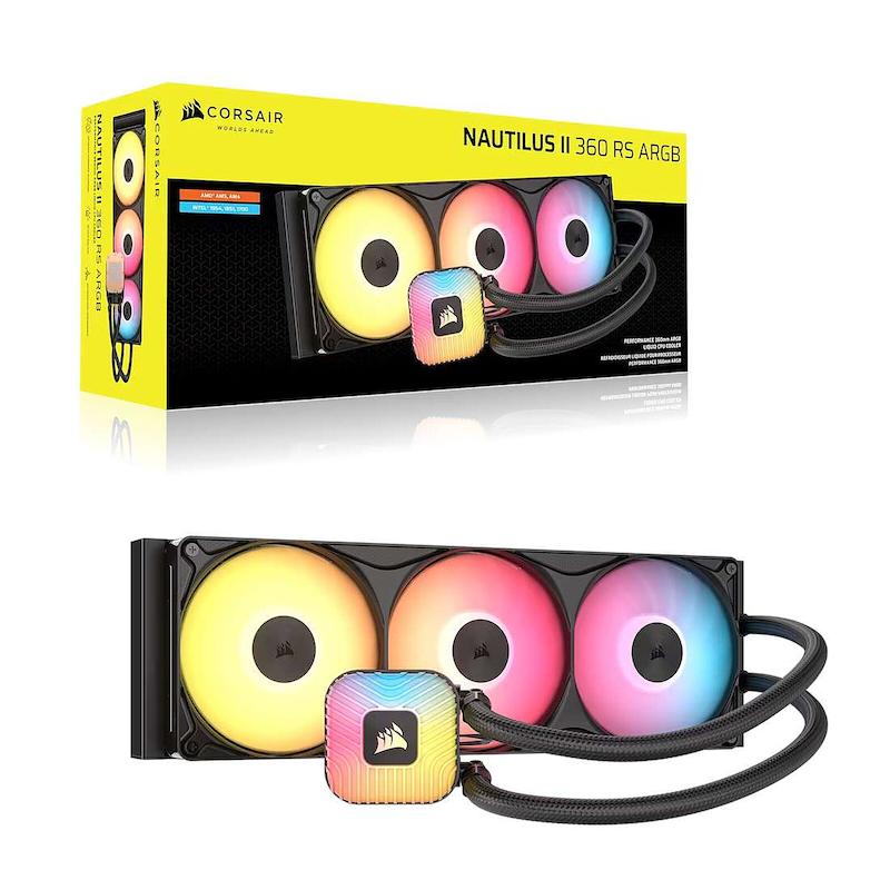 CORSAIR NAUTILUS II 360 RS ARGB, Corsair Nautilus II 360, واترکولینگ Corsair, خنک کننده مایع 360 میلی‌متری, Corsair AIO Cooler, FlowDrive 2S, RS II ARGB Unified Frame, فن ARGB کورسیر, واترکولینگ AM5, واترکولینگ LGA1851, واترکولینگ LGA1700, Corsair Liquid CPU Cooler, ARGB AIO, خنک کننده پردازنده کورسیر
