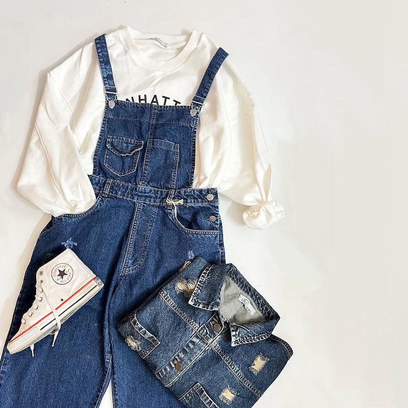 بیلرسوت نیم بگ جین(آبی پررنگ)