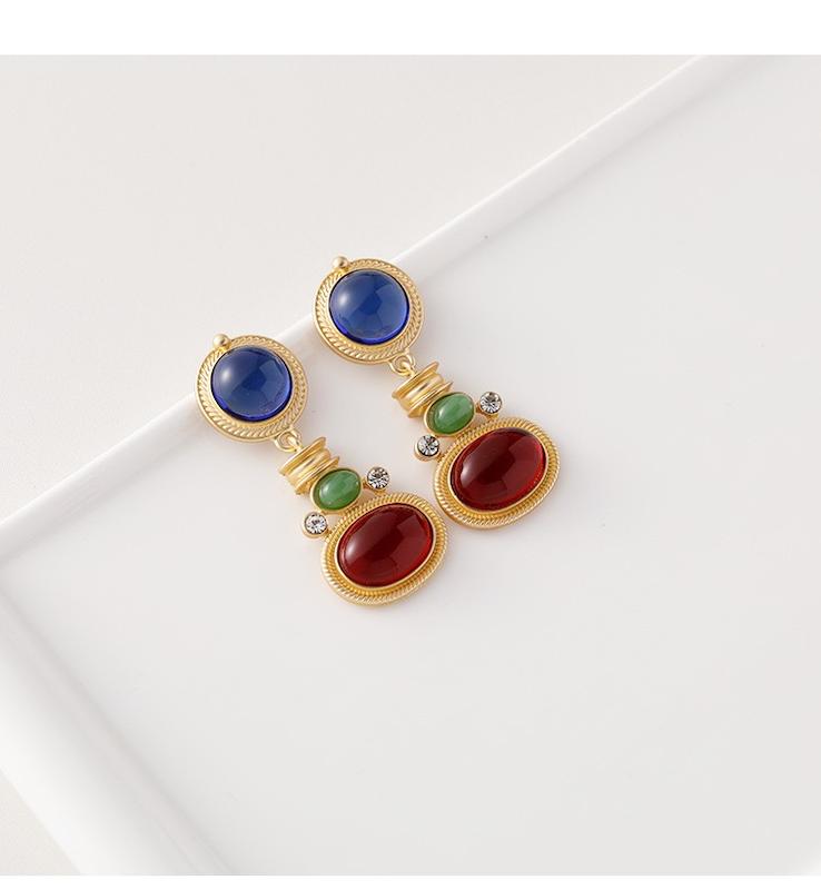 گوشواره سنگ روبی و جید