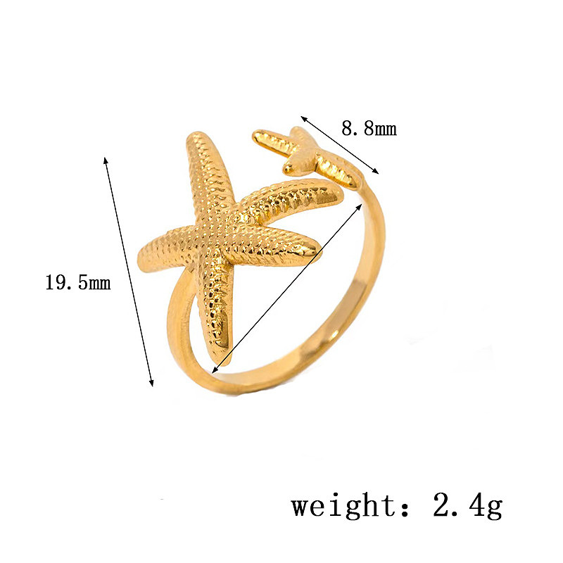 انگشتر استیل طرح ستاره دریایی