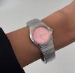 ساعت امگا کانسلیشن زنانه نقره ای صفحه صورتی ایندکس نگین  Omega Constellation Silver 