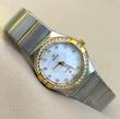 ساعت امگا کانسلیشن زنانه دورنگین دورنگ طلایی ایندکس نگین   Omega Constellation silver gold diamonds