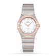 ساعت امگا کانسلیشن زنانه دورنگین دورنگ رزگلد ایندکس نگین   Omega Constellation silver Rosegold diamonds