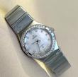 ساعت امگا کانسلیشن زنانه دورنگین فول سیلور ایندکس نگین   Omega Constellation silver  diamonds
