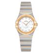 ساعت امگا کانسلیشن زنانه دورنگ طلایی ایندکس نگین  Omega Constellation silver gold