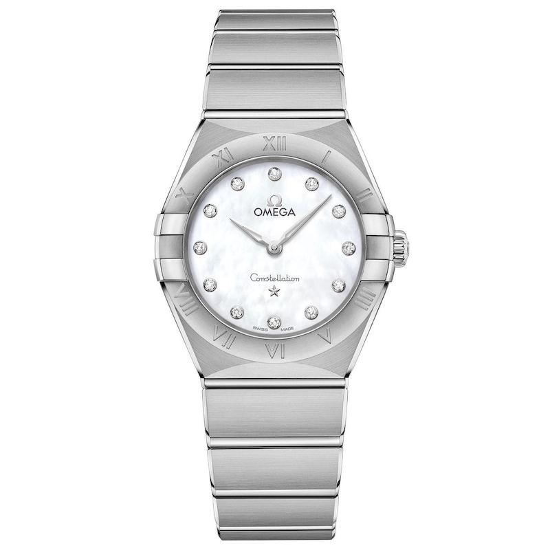 ساعت امگا کانسلیشن زنانه نقره ای ایندکس نگین  Omega Constellation silver Silver
