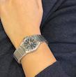ساعت امگا کانسلیشن زنانه نقره ای صفحه مشکی ایندکس نگین   Omega Constellation Silver