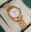 ساعت رولکس دیت جاست زنانه تمام طلایی صفحه سفید ایندکس نگین  Rolex Datejust