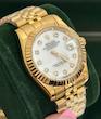 ساعت رولکس دیت جاست زنانه تمام طلایی صفحه سفید ایندکس نگین  Rolex Datejust