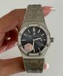 ساعت اودمار پیگه AP دورنگین زنانه نقره ای صفحه سرمه ای  ‏Audemars Piguet Royal Oak  Diamonds