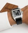 ساعت کارتیر سانتوس صد مردانه مشکی صفحه مشکی  Cartier Santos 100 black