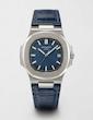 ساعت پتک فیلیپ ناتیلوس مردانه نقره ای  بند چرم سرمه ای Patek Philippe Nautilus