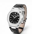ساعت پتک فیلیپ ناتیلوس مردانه نقره ای  بند چرم مشکی  Patek Philippe Nautilus