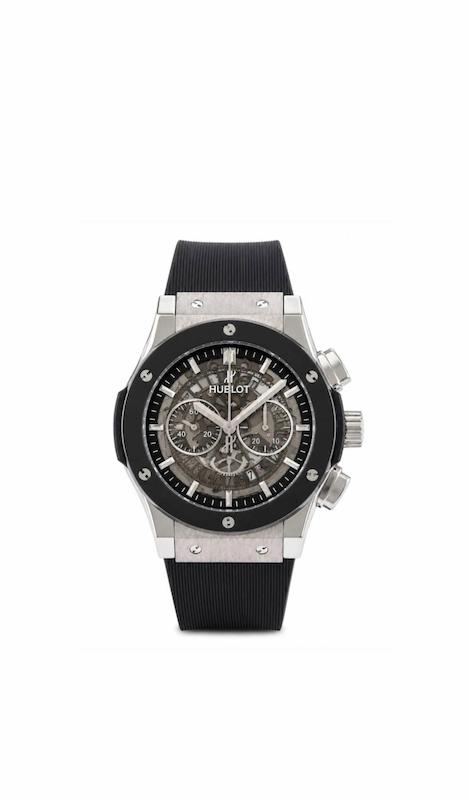 ساعت هابلوت سه موتوره مردانه نقره ای مشکی اسکلتون (کرنوگراف) Hublot Diamonds Silver