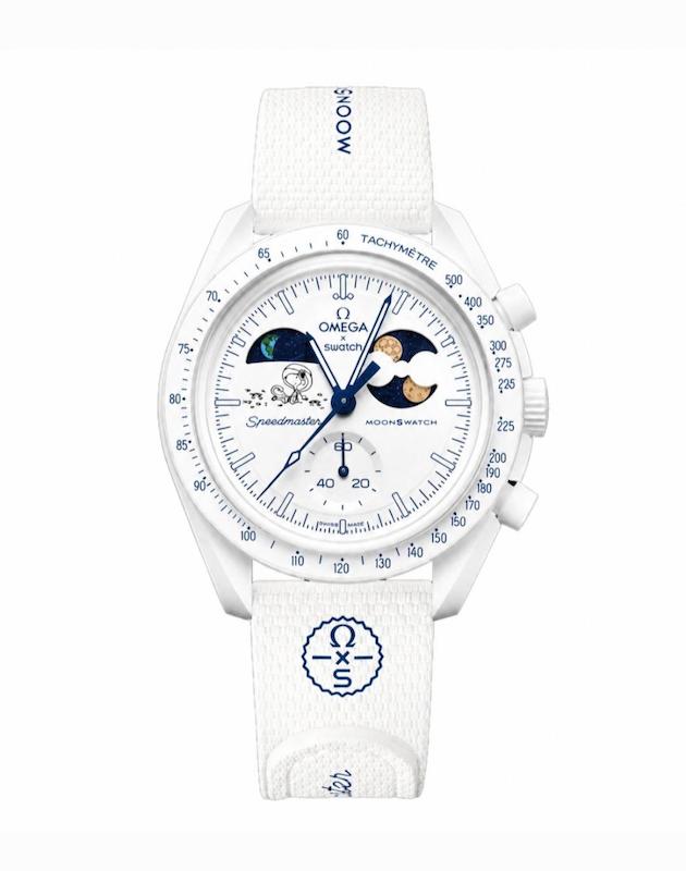 ساعت امگا سواچ مون شاین سفید  Omega Swatch to the Moonshine white