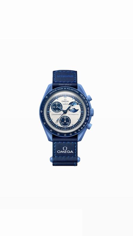 ساعت  امگا سواچ بلو‌‌مون شاین Omega x Swatch Speedmaster Super Blue