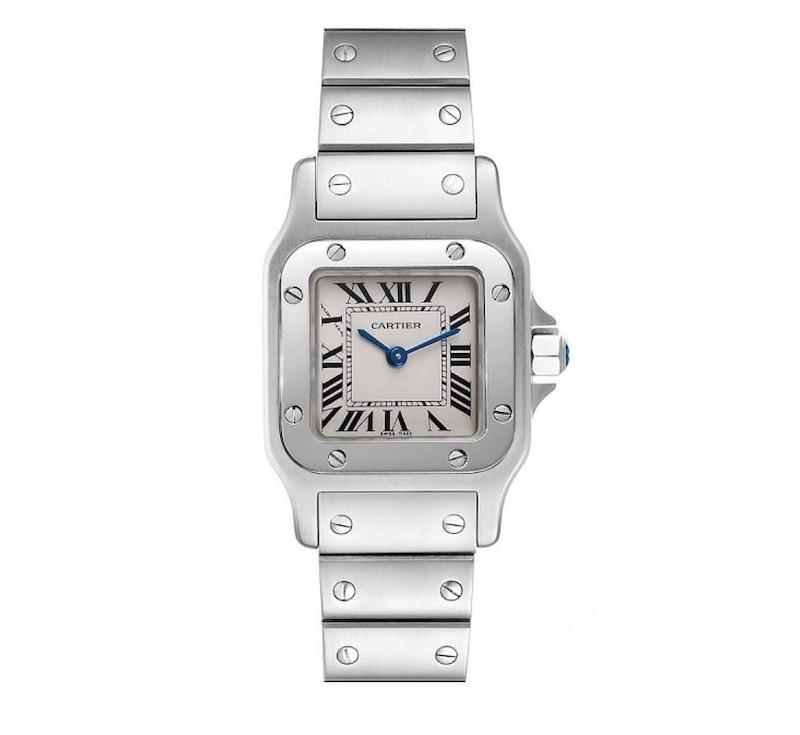 ساعت کارتیر سانتوس فلزی زنانه نقره ای صفحه سفید   Cartier Santos metal