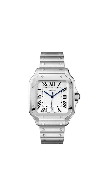 ساعت کارتیر سانتوس فلزی مردانه نقره ای صفحه سفید   Cartier Santos metal