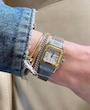 ساعت کارتیر سانتوس فلزی زنانه دورنگ طلایی صفحه سفید   Cartier Santos metal