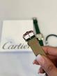 ساعت کارتیر سانتوس دومونت زنانه سیلور بند چرم سبز Cartier Santos Dumont